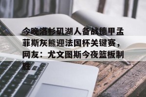 比赛集锦-今晚洛杉矶湖人备战德甲孟菲斯灰熊迎法国杯关键赛，网友：尤文图斯今夜篮板制胜的简单介绍